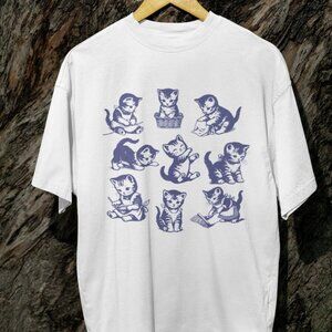 90s Cat Collection T-shirt, Retro Cat Lovers Shirt, Cat Gift